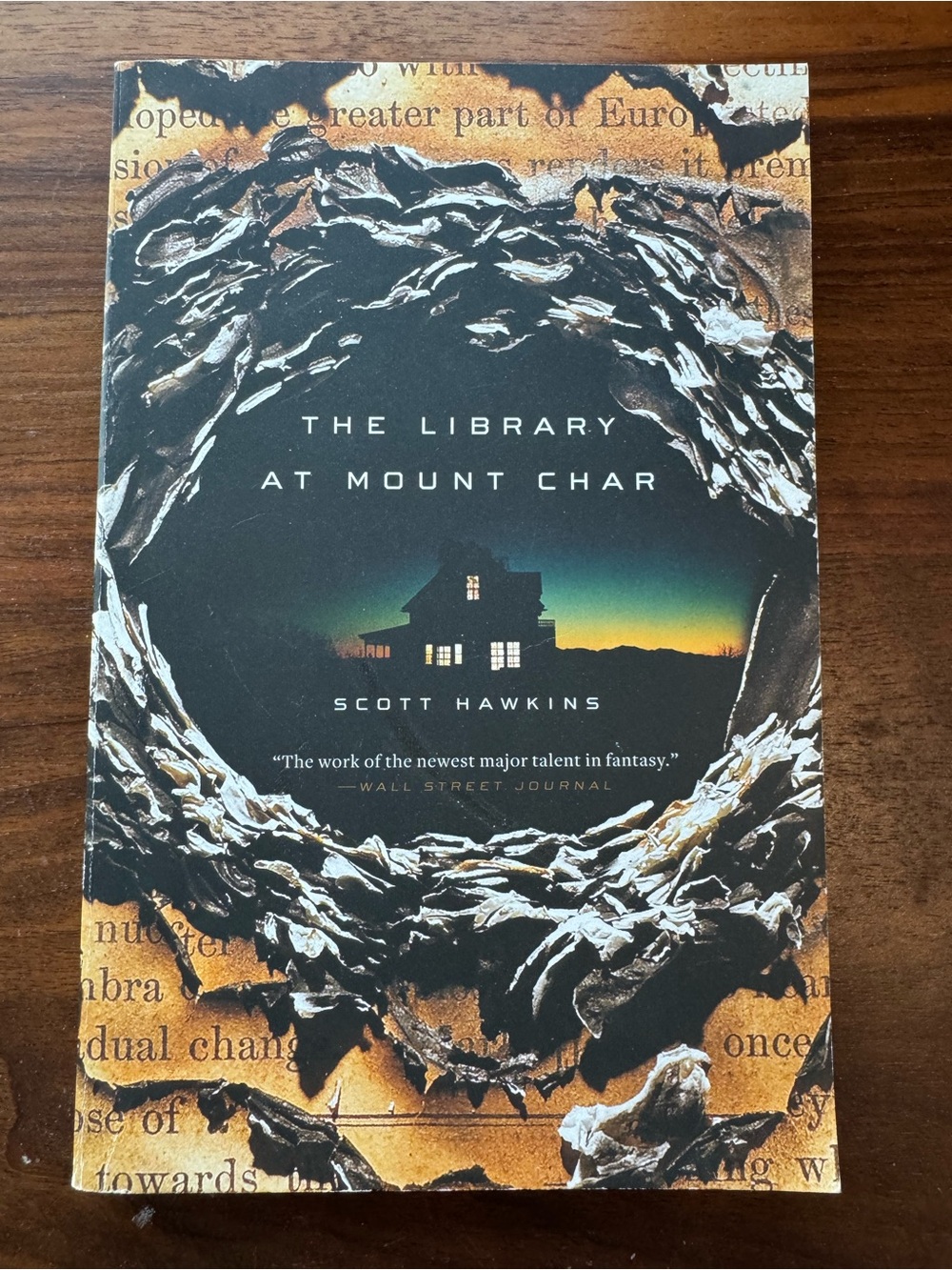 The Library at Mount Char by Scott Hawkins — Black & Brown Decorative Book